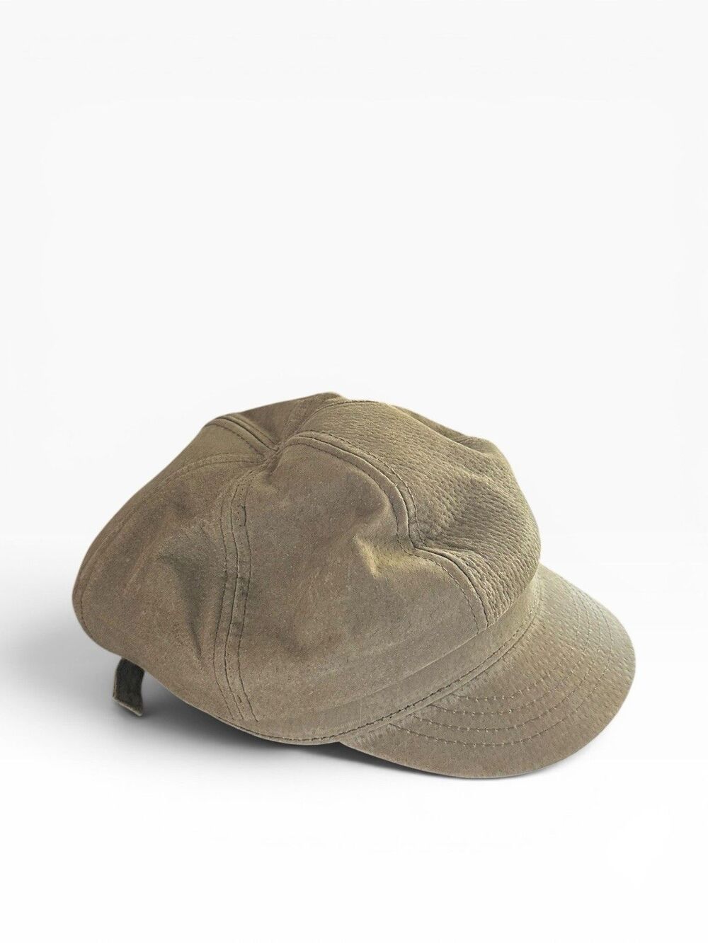 Understated Leather Newsboy Baker Boy Cap Hat Gray